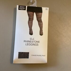 Adult + Black Rhinestone Leggings